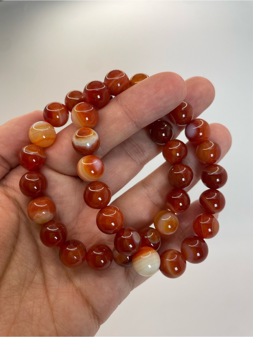 ONE Red Agate Bead Stretch Bracelet - 10mm (0152)